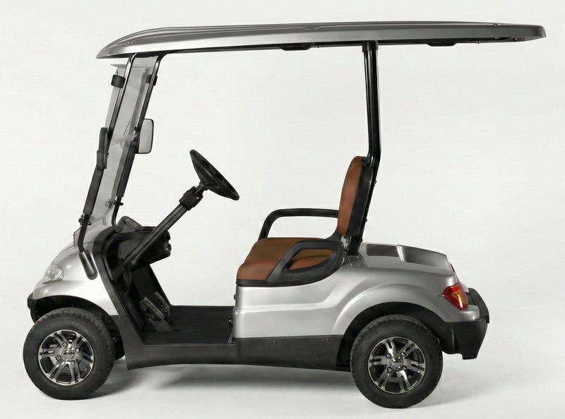 EPIC 2-Seater Non-Lifted Electric Golf Cart with Lithium Battery 105Ah & Standard Tires | LSEV (Silver) - Image 3
